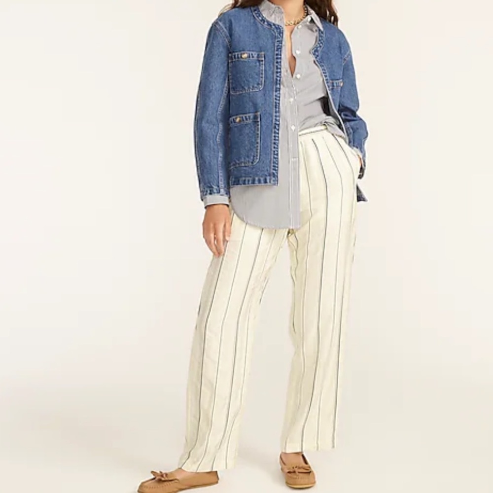 J. Crew Pull-On Stripe Jacquard Pants- NWT